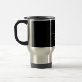 Mug De Voyage Mariage élégant gris noir de monogramme (Gauche)