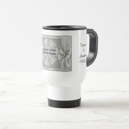 Mug De Voyage Mariage Photo Silver Personnalisé (Devant droit)