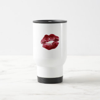 Mug De Voyage Marque de baiser aux lèvres rouges en acier inoxyd