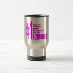 Mug De Voyage Marraines modernes roses : Marraine du numéro un