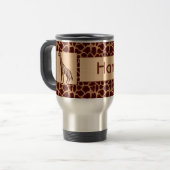 Mug De Voyage Masculine et girafe sauvage avec nom (Devant gauche)