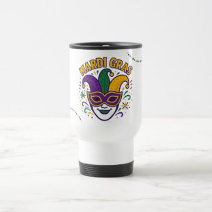 Mug De Voyage Masque coloré traditionnel de Mardi Gras