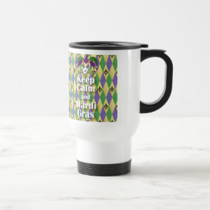 Mug De Voyage Masque de bouffon Garder son calme et Mardi Gras