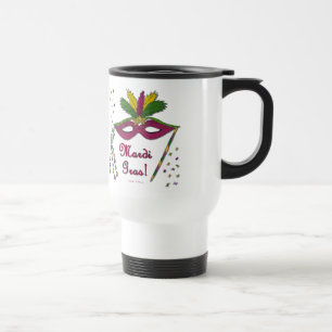 Mug De Voyage Masque de Mardi Gras Plumes Perles