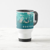 Mug De Voyage Massachusetts Night Cityscape | Boston City (Devant droit)