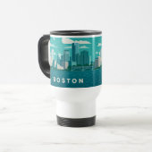 Mug De Voyage Massachusetts Night Cityscape | Boston City (Devant gauche)