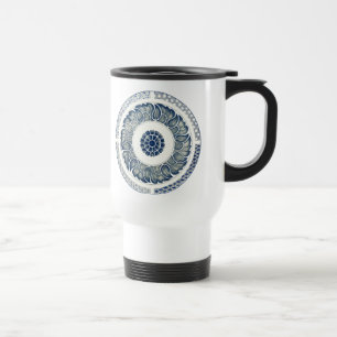 Mug De Voyage Médaillon Chinois : Chinoiserie Bleu Indigo