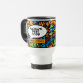 Mug De Voyage Meilleur Boss du monde amusant Retro Comic Book Po (Devant gauche)