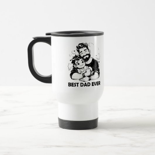 Mug De Voyage Meilleur Café Papa Ever - Drôle & Coeur (Gauche)