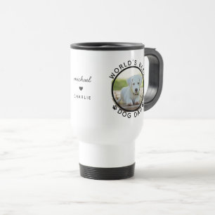 Mug De Voyage Meilleur Papa Chien du Monde Nom Personnalisé Phot