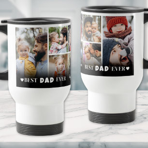 Mug De Voyage Meilleur Papa Personnalisé Collage de 8 Photos Pèr