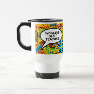 Mug De Voyage Meilleur Professeur du Monde Livre de Bande Dessin
