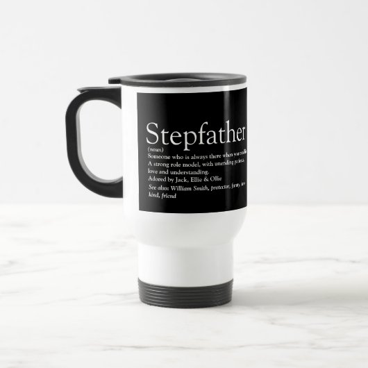 Mug De Voyage Meilleur Stepdad Stepdad Définition Noir (Gauche)