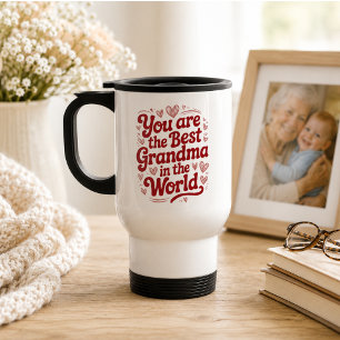 Mug De Voyage Meilleure Grand-mère du Monde Photo Fête des Gra