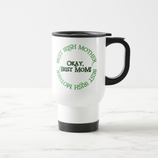 Mug De Voyage Meilleure Irlandaise Mère blanc gauche de la main (Droite)