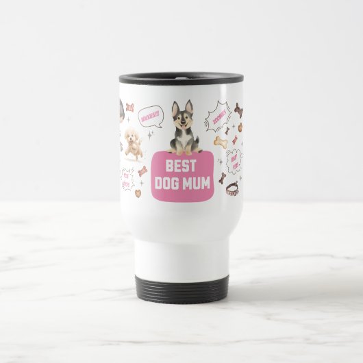 Mug De Voyage Meilleure maman de chien (Centre)