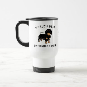 Mug De Voyage Meilleure Maman de Dachshund au Monde Nom de Chien