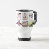 Mug De Voyage Meilleure maman Jamais Custom Photo Collage Coeur (Devant droit)