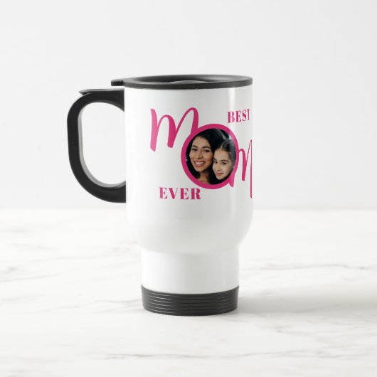 Mug De Voyage Meilleure maman jamais photo rose (Gauche)