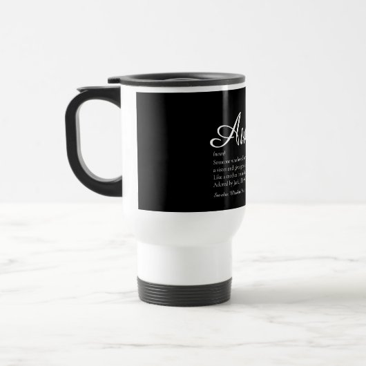 Mug De Voyage Meilleure Tante, Tante Définition Script Chic (Gauche)