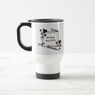 Mug De Voyage Meilleurs amis Bright Red Heart Long amitié