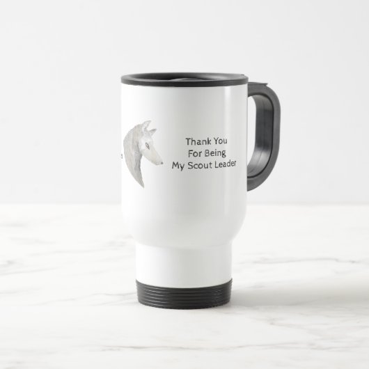 Mug De Voyage Merci Chef Scoutisme Grey Wolf Appréciation (Devant droit)