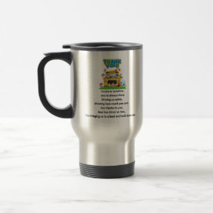 Mug De Voyage Merci, Conducteur d'Autobus Scolaire.