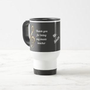 Mug De Voyage Merci Music Enseignant Gold Clef Appréciation