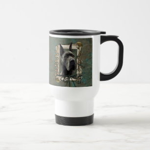 Mug De Voyage Merci - pattes en pierre - great dane - gris