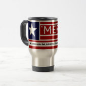 Mug De Voyage MERICA - Texte de Customizeable de forme de (Devant gauche)