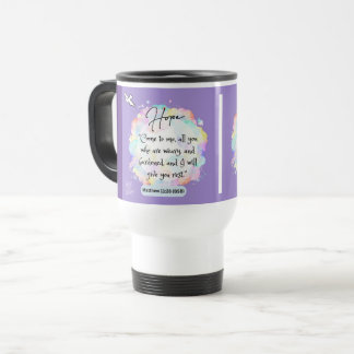 Mug De Voyage Message d'espoir - Matthew 11-28 - White Travel Mu