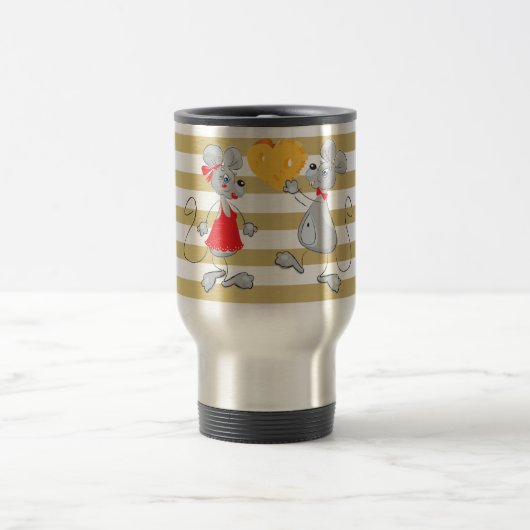 Mug De Voyage Mignon Drôle Fantaisiste Souris-Rayures (Centre)