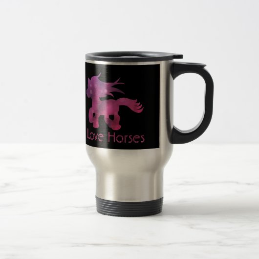 Mug De Voyage Mignon J'adore Les Chevaux (Droit)