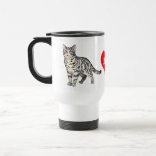 Mug De Voyage Mignonne chatte tigrée chat fou dame chaton maman