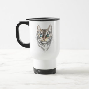Mug De Voyage Mignonne chatte tigrée chat fou dame chaton maman