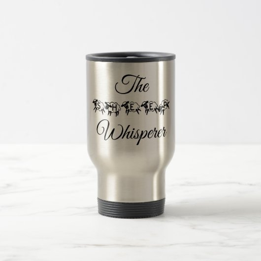 Mug De Voyage Mignonne Drôle Mouton Whisperer Typographie (Centre)