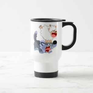 Mug De Voyage Mignonne joueuse de caricatures mouton et loup de 
