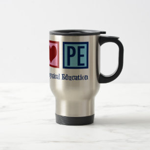 Mug De Voyage Mignonne PE Enseignant Paix Amour Éducation physiq