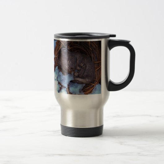 Mug De Voyage mignonne petite souris dans la neige (Droit)