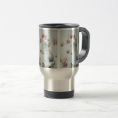 Mug De Voyage Mignonne souris mangeant des baies de neige faune (Devant droit)