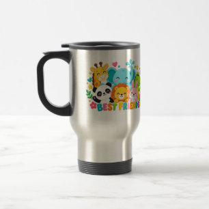 Mug De Voyage Mignons Animaux de la Jungle Safari Meilleurs Amis