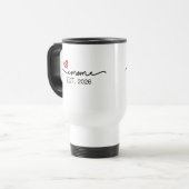 Mug De Voyage Minimal Mom Established Handwritten Name Year (Devant gauche)