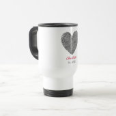 Mug De Voyage Minimalist Heart Fingerprint Personalized Name  (Devant gauche)