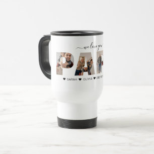 Mug De Voyage Minimaliste We Love You PAPA Photo Collage