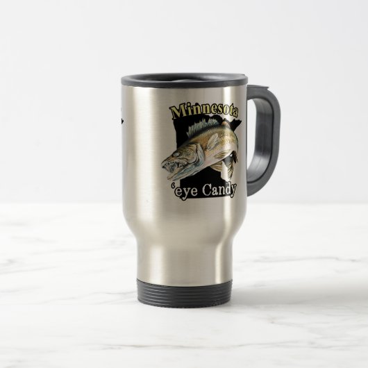 Mug De Voyage Minnesota 'Eye Candy Funny Walleye Pêche (Devant droit)