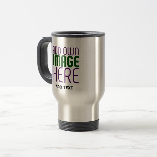 MUG DE VOYAGE MODÈLE D'IMAGE EN ACIER INOXYDABLE MODERNE (Devant gauche)