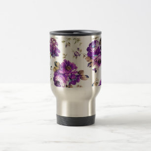 Mug De Voyage Modèle floral violet