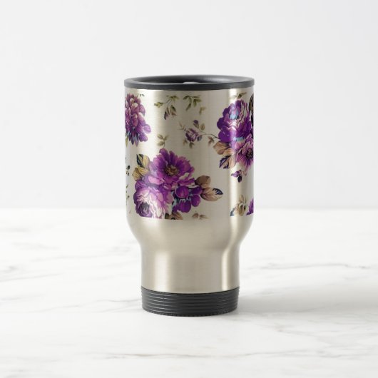 Mug De Voyage Modèle floral violet (Centre)