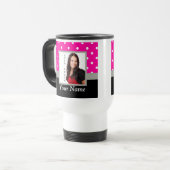 Mug De Voyage Modèle photo à points Polka rose (Devant gauche)