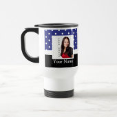 Mug De Voyage Modèle photo à pois bleu marine (Gauche)